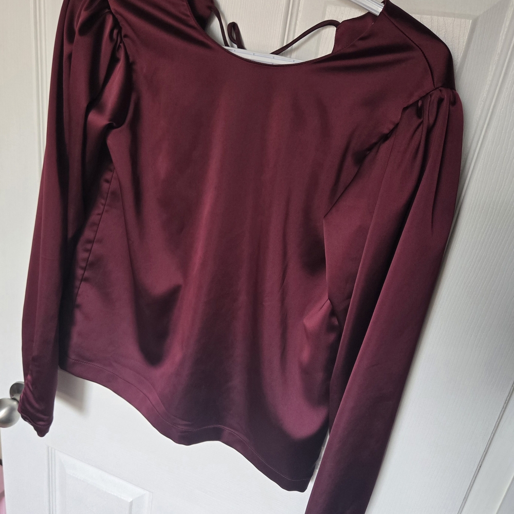 Melow Melissa Bolduc Canada BRADLEY Blouse Wine Red Womens Size Small